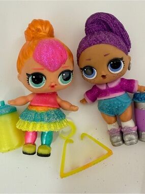 L.O.L. Surprise! Glitter Doll Duo - Pink, Purple, Teal & Yellow